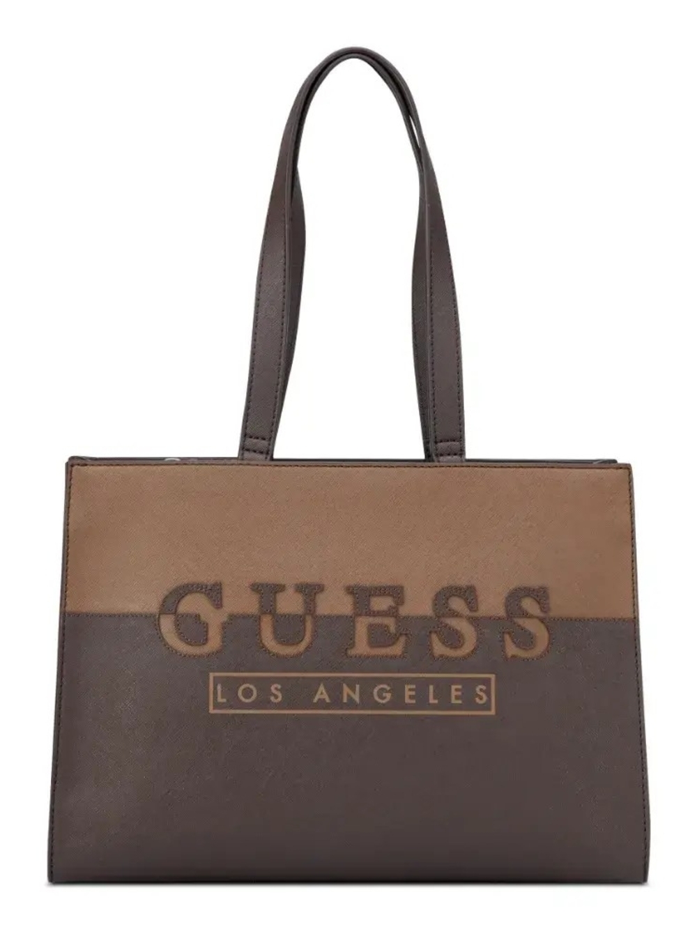 GUESS Los Angeles Two-Tone Brown Tote Bag